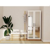 Resim Limila 2 Kapaklı Aynalı Marbella Kiraz-beyaz Renk Portmanto 