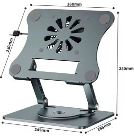 Resim Fabrika Dogrudan Satig: Sogutma Fani ile Katlanabilir Laptop Standi, 360 ° Dönebilir, Dayanikli Metal Malzeme 