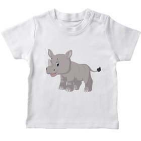 Resim Angemiel Baby Sevimli Gergadan Erkek Bebek Tişört Beyaz B0290MDBBKETSRT 