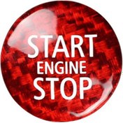 Resim Teltree Mini Cooper R55-r61 2006-2016 Motor Açma-kapama Düğmesi Koruması, Kırmızı Karbon Fiber Desenli Dekor Parçası 