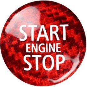Resim Teltree Mini Cooper R55-r61 2006-2016 Motor Açma-kapama Düğmesi Koruması, Kırmızı Karbon Fiber Desenli Dekor Parçası 