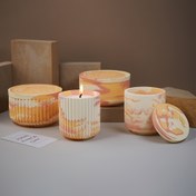 Resim 8 adet Kapaklı Silikon Mum Kalıpları - Yuvarlak Mermer Tasarımı, DIY Reçine, Beton ve Alçı El Sanatları için Mükemmel, El Yapımı Kokulu Mum Yapımı için İdeal, Mum Yapımı Malzemeleri | Mermer Mum Kalıpları | Dayanıklı Silikon Kalıplar, Mum Yapımı Malzemeleri 