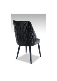 Resim Puffy Sandalye-babyface Antrasit - Metal Siyah Ayak 2 Adet - Salon Sandalyesi / Mutfak Sandalyesi Antrasit 