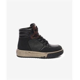 Resim Greyder Erkek Çocuk Siyah Hakiki Deri Sneaker Bot 5k5nb59669 Siyah 
