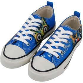 Resim Dogo Kadın Vegan Mavi Sneakers - Meow Attack Tasarım 