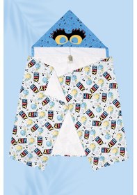 Resim Kapşonlu Çocuk Plaj Havlusu Hey Mavi 