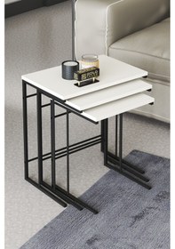 Resim Zigon Sehpa Solo Krem Beyaz 