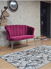 Resim Zafir İkili Krom Kaplama Tel Ayak Papatya Çay Seti Koltuk Berjer , Balkon, Salon, Ofis, Cafe Koltuk Takımı Bordo 