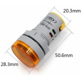 Resim 22Mm Dijital Voltmetre 20V 500V Arası Ac 220V Ac 1 Adet-Kırmızı 