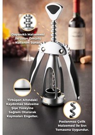 Resim Primanova Paslanmaz Çelik Penguen Tirbuşon - Metalik Metalik 