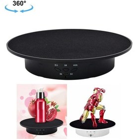 Resim Sones 20cm Usb Elektrikli Döner Pikap Ekran Standı Video Çekim Aksesuarları Pikap Fotoğrafçılık İçin, Yük: 8kg Siyah Taban Siyah Kadife 