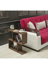 Resim Alfa Yan Sehpa Kitaplık Ceviz 