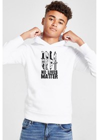 Resim Tshirthane Horror Knifes No Live Matter Beyaz Çocuk 3ip Kapşonlu Sweatshirt 001 Beyaz 
