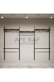 Resim AFE DEKOR Askılık Sistemi, Giyinme Odası Raf-askılık Sistemi , Raf Sistemi ,mağaza Raf Sistemi 275x200 Cm 