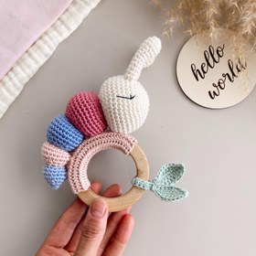 Resim Amigurumi Sevimli Tırtıl Gift Box - Pembe Çıngırak 