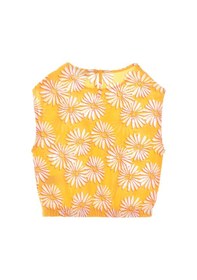 Resim U.S. Polo Assn. Kız Çocuk Turuncu Çiçek Desenli Kolsuz Gömlek 50306603-VR202 