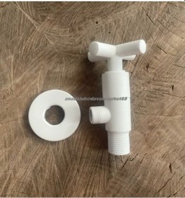 Resim Yms Lüx Pirinç Mat Beyaz Aç Kapa Taharet Musluğu Beyaz Renk Klozet Vanası Diğer 