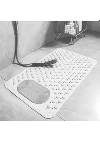 Resim Mainshop Masajlı Vantuzlu Banyo Paspası & Kaydırmaz Zemin Duşakabin Paspası 36x70 Cm M-162 Beyaz 