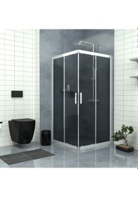 Resim Tekno Duş Silver Vega 6mm Füme Cam Kare Duşakabin Füme 