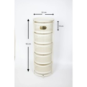 Resim Özbience Yana Açılabilir Metal Sebzelik, 5 Bölmeli, Şık ve Pratik Depolama Çözümü 