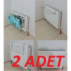 Resim UltraNova İki adet gri demir çamaşır kurutmalık, 60cm, 5 telli, petek üstü kullanım için uygun 