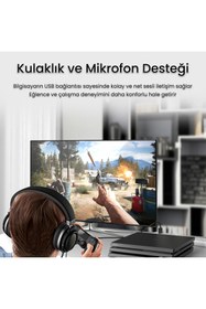 Resim Veggieg USB-A to 3.5mm Jack Aux Mikrofon Destekli DAC Chip HiFi Ses Kartı 