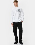 Resim Bisiklet Yaka Sweatshirt Soyut Baskılı Uzun Kollu Ribanalı Şardonlu 
