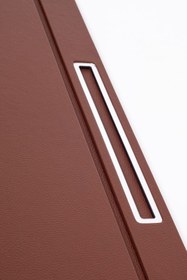 Resim Deri Kapaklı Masa Sümeni Taba Krom Detaylı 50x35cm 