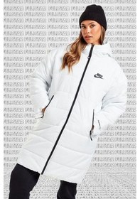 Resim Nike Therma Fit Repel Synthetic Fill Parka Kadın Uzun Midi Kapüşonlu Mont Beyaz 
