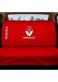 Resim Renault Uyumlu Ön Arka Koltuk Kılıfı Penye Servis Tipi Oto Koltuk Koruma Seti Kırmızı 