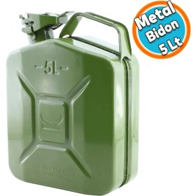 Resim Nzb Metal Dayanıklı Araç Benzin Akaryakıt Mazot Taşıma Doldurma Depolama Bidon Bidonu 5 Lt 