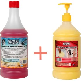 Resim Dtx Kimya Oto Kalorifer ve Petek Temizleme Sıvısı Yağ Sök. Etkili 1 Lt & Dezenfekte Granüllü El Sabunu 1 Lt 