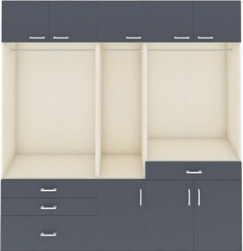 Resim Hyperion Dolap 8 Raflı 4 Çekmeceli 3 Askılı 220x44x243 Aytaşı-antrasit/antrasit Çok Renkli 