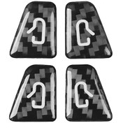 Resim Tesla Model 3 / Y İçin 4 Adet / Set Araba Cam Anahtarı Çıkartmaları Siyah 1 Adet 