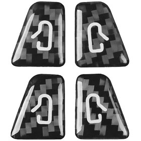 Resim Tesla Model 3 / Y İçin 4 Adet / Set Araba Cam Anahtarı Çıkartmaları Siyah 1 Adet 