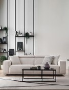 Resim Enza Home Milos 3'lü Koltuk, Buklet Dokulu - Beyaz 