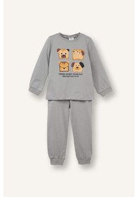 Resim Defacto Baskılı Pijama Takımı Erkek Bebek G7133a526spgr454 Gri-gr454 