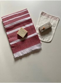 Resim Gelin Hamamı Seti, Premium Peştemal , Ponza Topuk Taşı, Doğal Zeytinyağı Sabun, Kese 4lü Set 