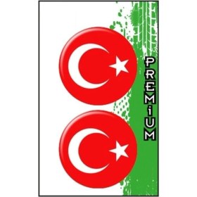 Resim Hediyene Bak 2'li Türk Bayrağı Yuvarlak Damla Sticker 