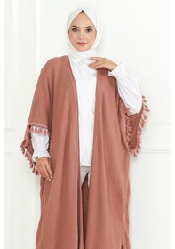 Resim Balca Oversize Triko Panço 1195 - Gül Kurusu Gülkurusu 