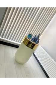 Resim evdeniste Dekoratif Gold Darbuka Beyaz Sehpa 70cm 