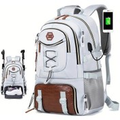 Resim Fochsia 40l Usb Şarjlı Ayakkabı Bölmeli 43.94cm Laptop Cebi Fonksiyonel Sırt Çantası Gümüş Gri Diğer 