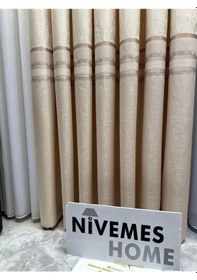 Resim Nivemeshome Damla Ft614337 V-101 Krem 1/3 Sık Pileli Fon Perde Apm Çok Renkli 