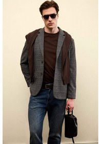 Resim Defacto Modern Fit Blazer Ceket F7673ax25auar198 Antrasit 