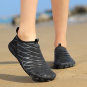 Resim Erkek ve Kadın Spor Ayakkabıları - Hafif, Hızlı Kuruyan Kaymaz Kauçuk Tabanlı Su Ayakkabısı, Koşu, Plaj, Yürüyüş, Yüzme için Giyilebilir Sneakerlar - İç/Dış Mekan Antrenman & Günlük Kullanım için Her Tür Zeminde Uygun - Siyah, Nefes Alabilir Tasarım, Esnek Taban, Fitness Tutkunları 