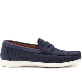 Resim Erkek Lacivert Nubuk Deri Casual Loafer 