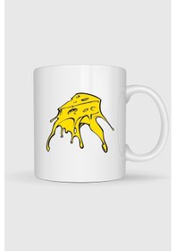 Resim Nachos İsviçre Peyniri Çedar Sosu Baskılı Kupa Bardak Beyaz 