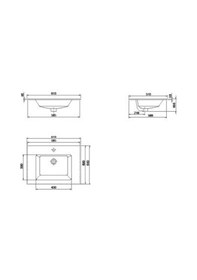 Resim Turkuaz Seramik Ibiza Etajerli Lavabo 61 x 51 CM 