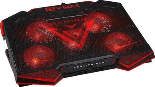 Resim TXACNBVMAX V-MAX 5x LED'li Fan,Yükseklik Ayar,2x USB HUB'lı, 11"-17" Fan Kont, Notebook Soğutucu TX