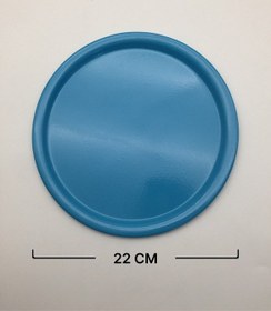 Resim 6'lı Turkuaz Yuvarlak Çay Ve Kahve Sunum Tepsisi 22cm 